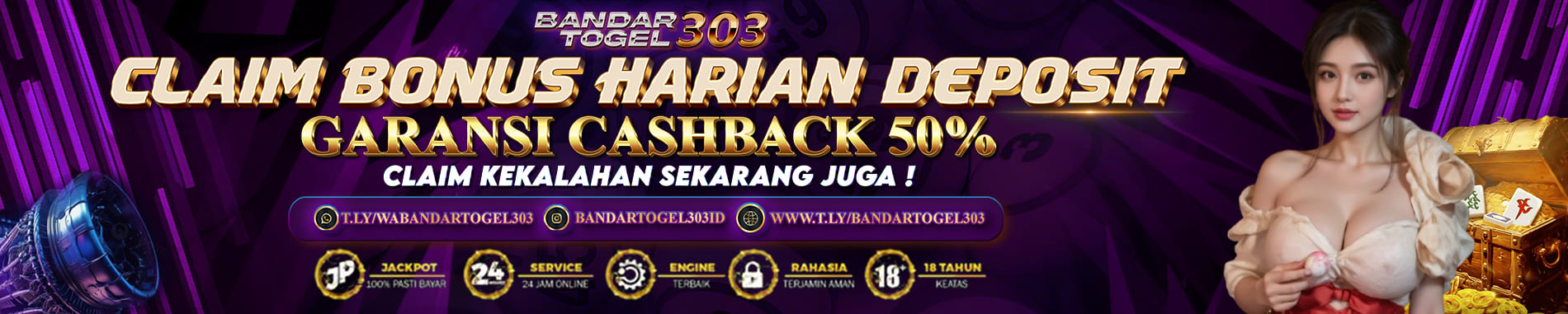 Bandartogel303 Bonus Harian Cashback 50%